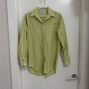 Like new Sunday Best from Aritzia Lime Gingham oversized button down shirt